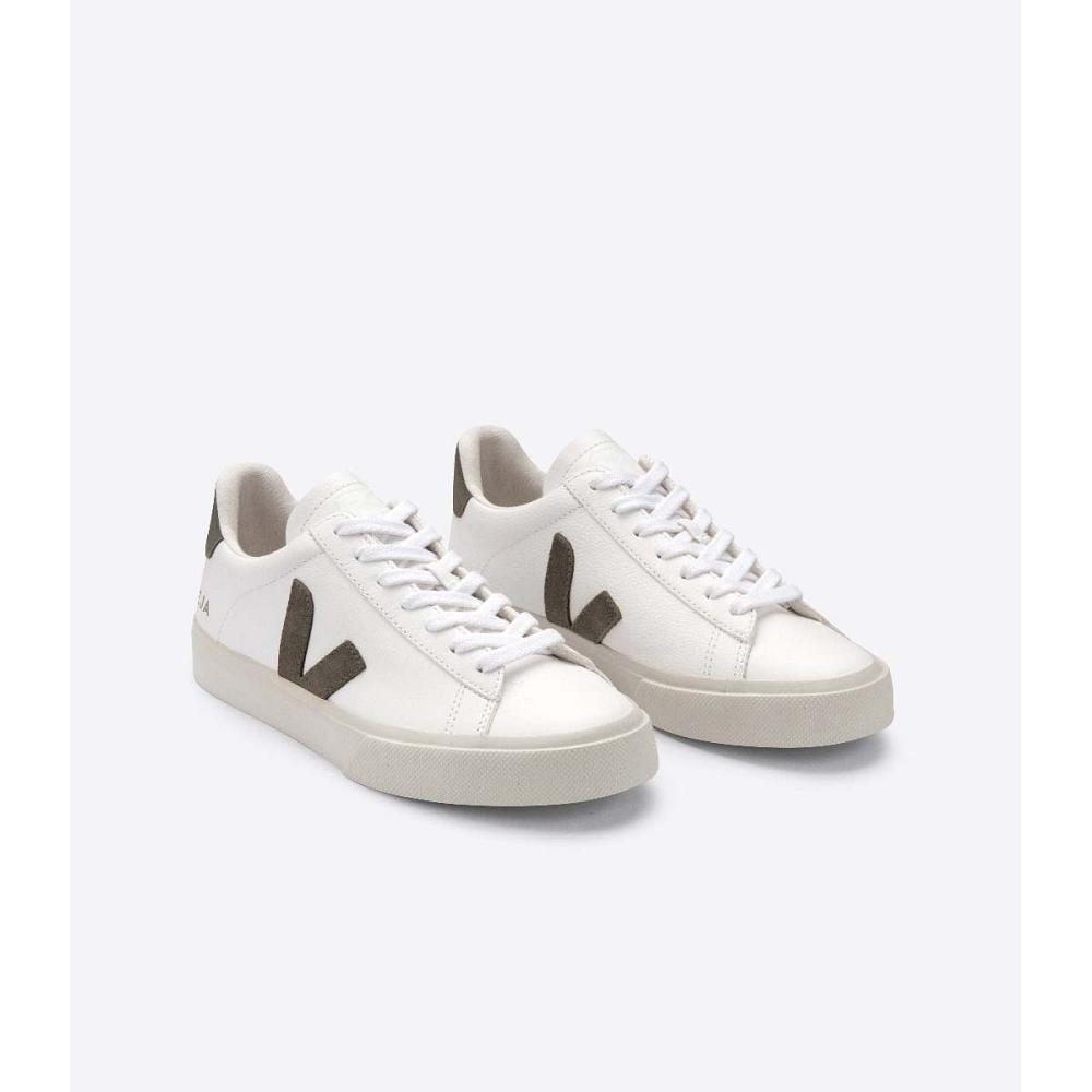 Women's Veja CAMPO CHROMEFREE Low Tops Sneakers White/Khaki | SG 593KOR